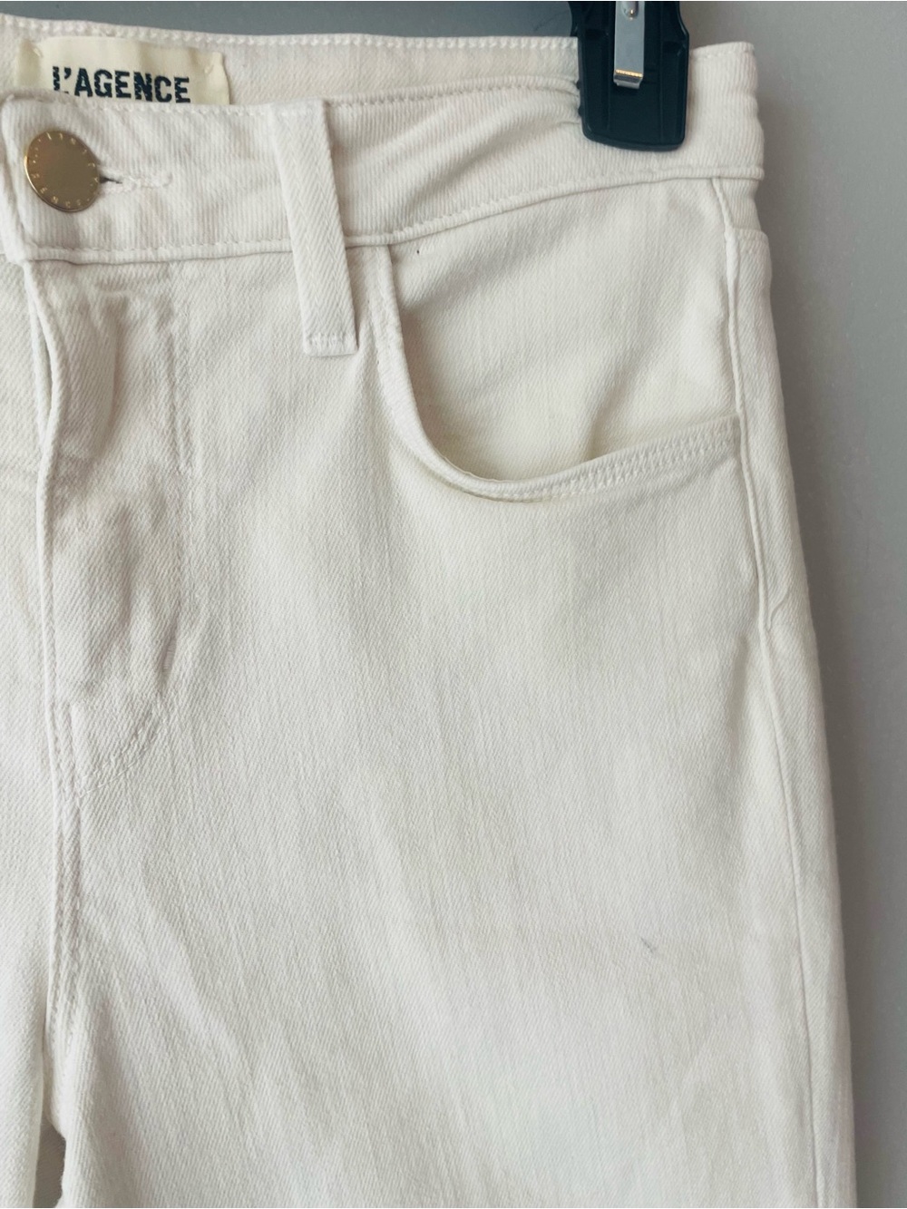 L’AGENCE White Cropped Raw-Hem Jeans - Picture 5 of 6